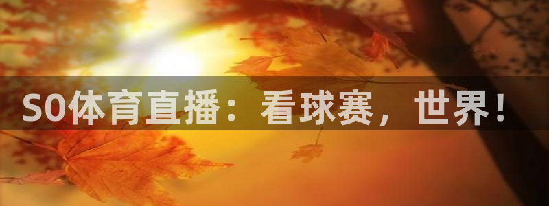 S0体育直播：看球赛，世界！